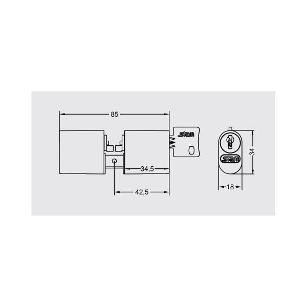 Imagem de Fechadura Porta  Correr 1006 Cromada  Quadrada Stam 85mm