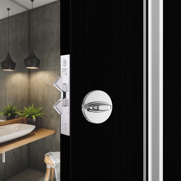 Imagem de Fechadura Porta Correr 1006s Banheiro Wc Inox Redonda Stam