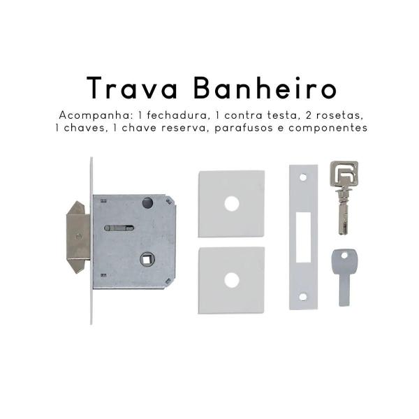 Imagem de Fechadura Porta Correr Banheiro Pado Branca Expansiva Quadra