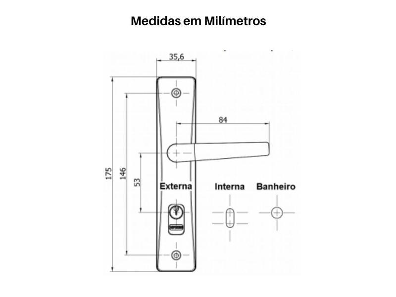 Imagem de Fechadura Porta de Banheiro Soprano Popline Acabamento Cromado Caixa 40mm Porta de Madeira