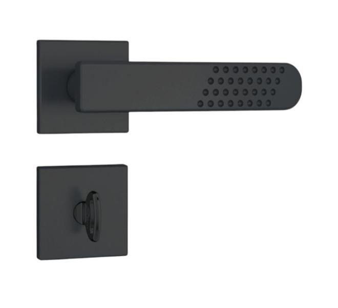 Fechadura Porta de Banheiro Stam 823/21 Preto Fosco Roseta Quadrada Porta de Madeira Imagem de Fechadura Porta de Banheiro Stam 823/21 Preto Fosco Roseta Quadrada Porta de Madeira
