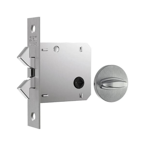 Imagem de Fechadura Porta De Correr Wc 1006 Inox Escovado Ros. Redonda