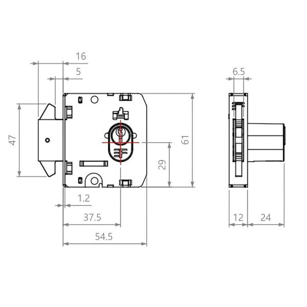 Imagem de Fechadura Porta de Vidro 3F Blindex CIL Oval CR