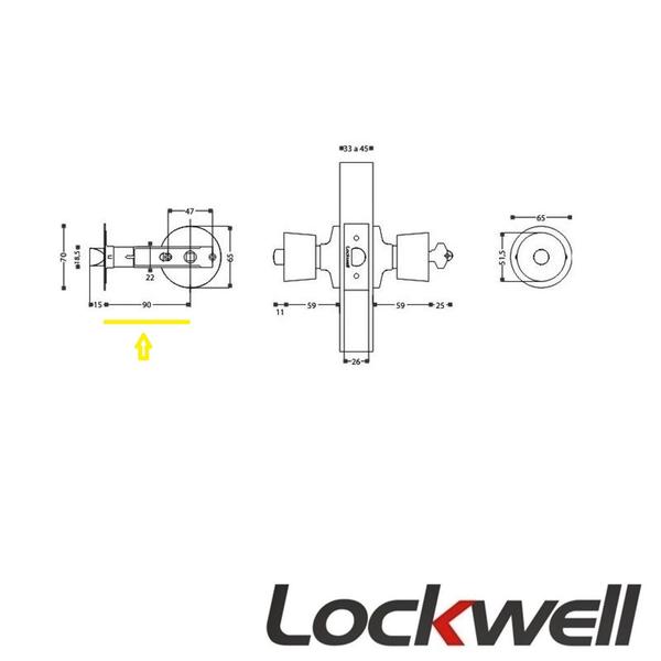 Imagem de Fechadura Porta Divisória Tubular Lockwell 90mm Branco Abs