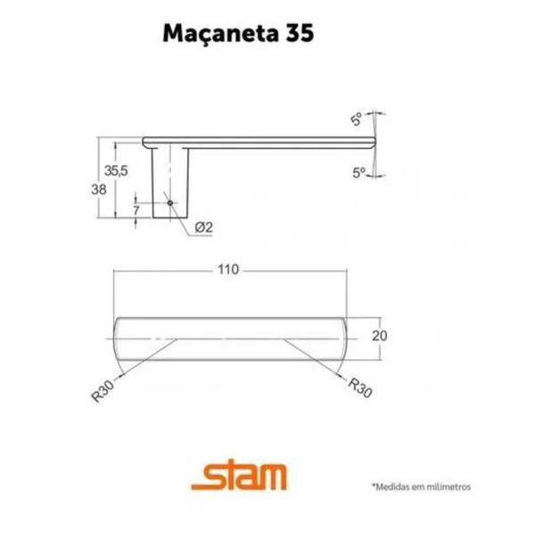 Imagem de Fechadura Porta Externa 1601/35 Preto Broca 55mm Stam