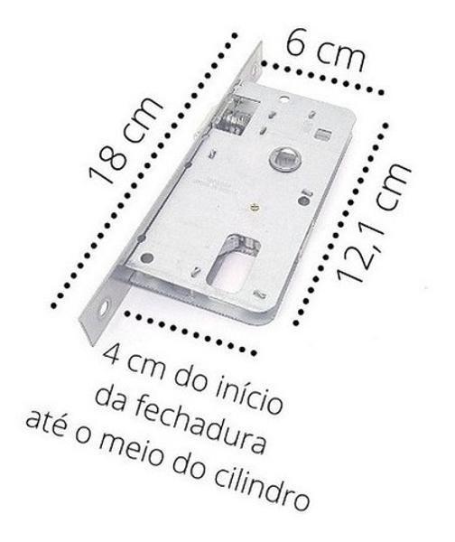 Imagem de Fechadura Porta Externa Broca 40Mm Espelho Especial Soprano