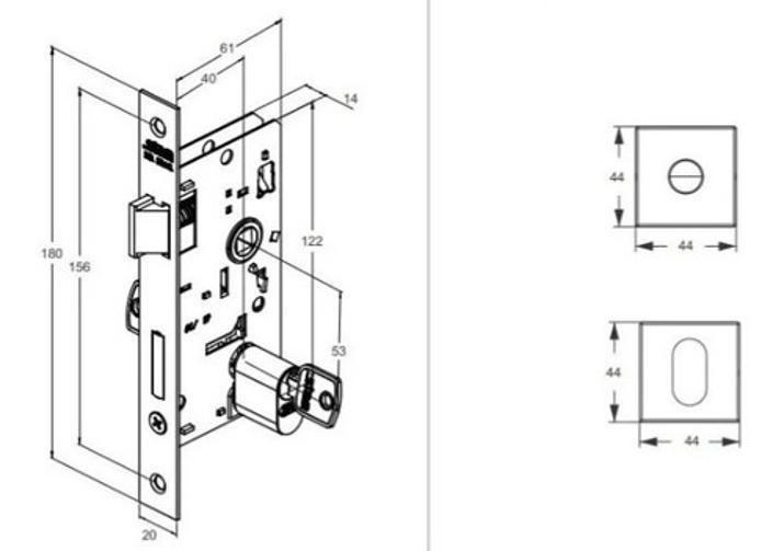 Imagem de Fechadura Porta Externa Broca 40Mm Stam Quadrada Dourada