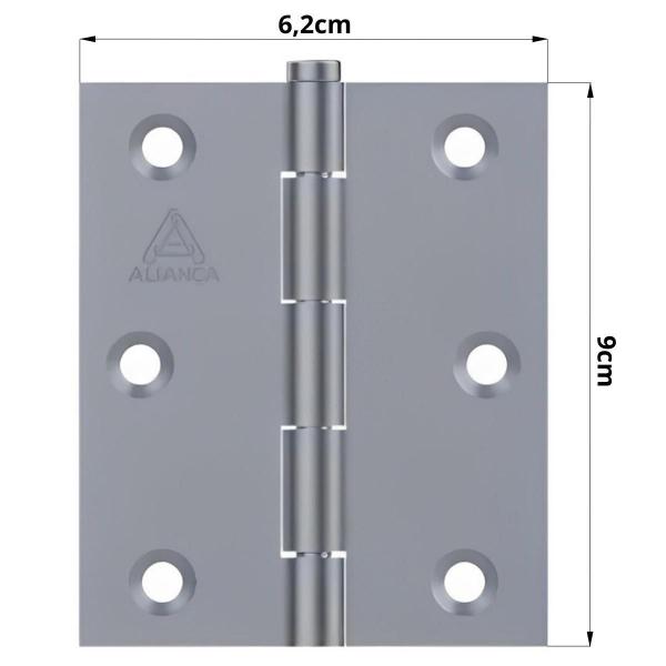 Imagem de Fechadura Porta Externa Perfil Aredondado Inox + Dobradiças