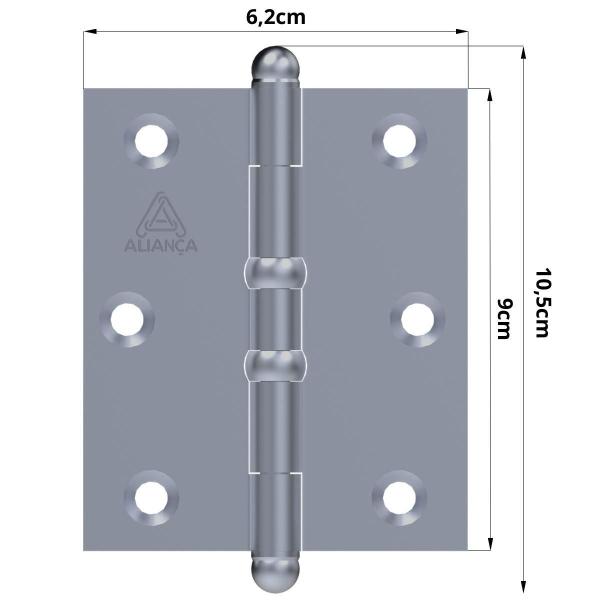 Imagem de Fechadura Porta Externa Perfil Estreito Cromado + Dobradiças