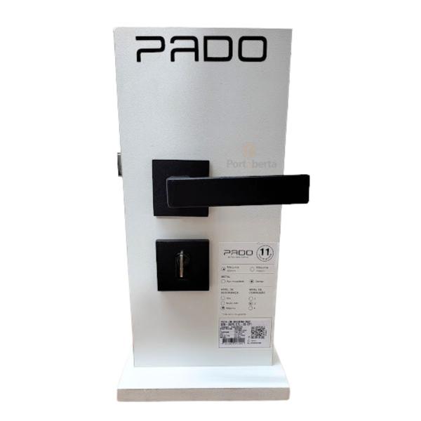 Fechadura porta externa sala quarto modena pado preta 55mm quadrada ept Imagem de Fechadura porta externa sala quarto modena pado preta 55mm quadrada ept