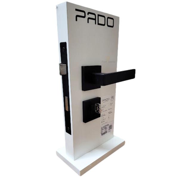 Fechadura porta externa sala quarto modena pado preta 55mm quadrada ept Imagem de Fechadura porta externa sala quarto modena pado preta 55mm quadrada ept