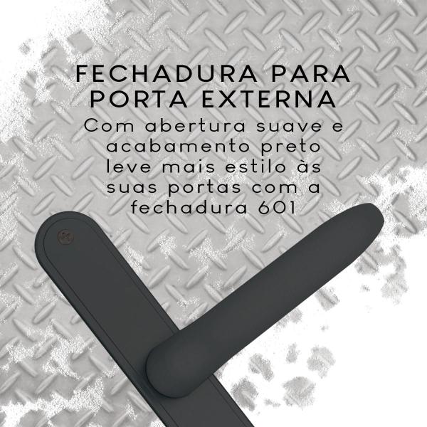 Imagem de Fechadura Porta Externa Serralheiro Estreita 20mm Stam Preto