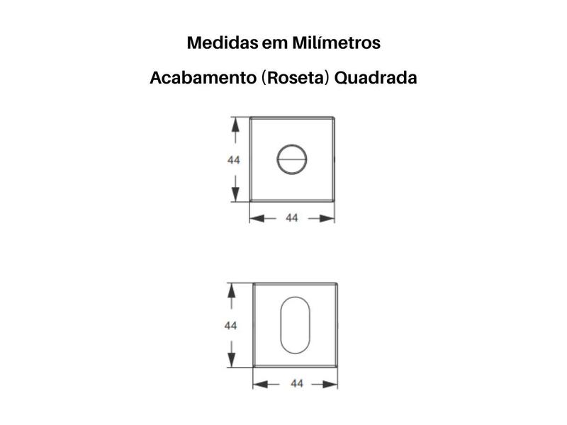 Imagem de Fechadura Porta Externa Stam 803/21 Roseta Quadrada Inox + 3 Un Dobradiças para Portas