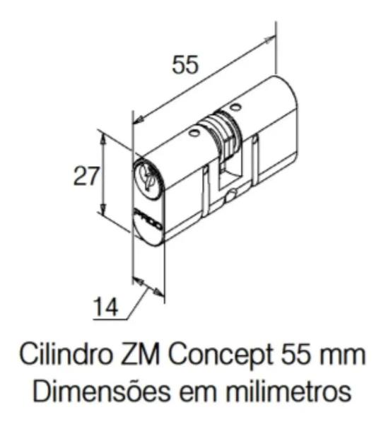 Imagem de Fechadura Porta Externa Zm Concept 414 40mm Preta Pado