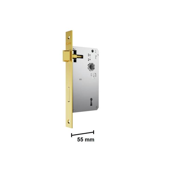 Imagem de Fechadura porta interna quarto sala dourada gold stam classic 55mm redonda