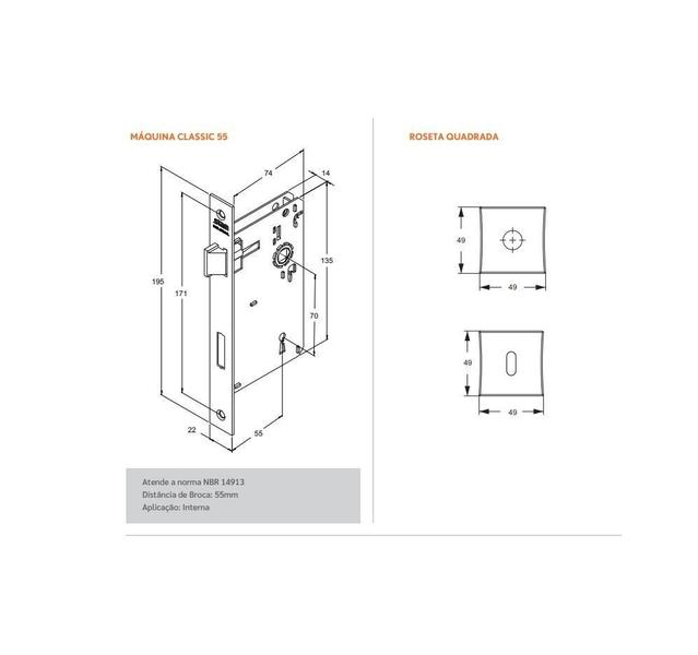 Imagem de Fechadura Porta Interna Quarto Sala Dourada Gold Stam