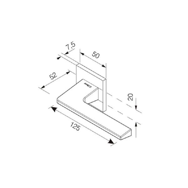 Imagem de Fechadura porta interna quarto sala pado sara escovada acetinada quadrada 55mm cra chave grande