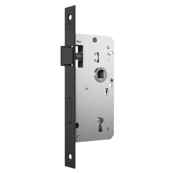 Fechadura Porta Interna Stam 813/21 Preto Fosco Roseta Quadrada Porta de Madeira Imagem de Fechadura Porta Interna Stam 813/21 Preto Fosco Roseta Quadrada Porta de Madeira