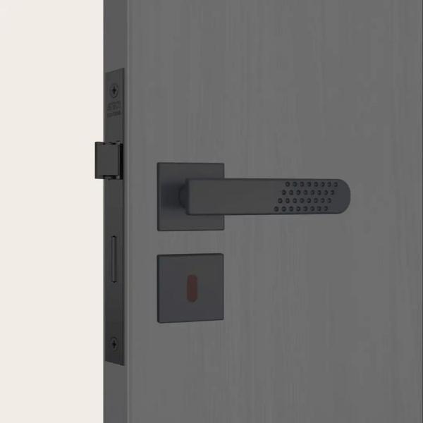 Fechadura Porta Interna Stam 813/21 Preto Fosco Roseta Quadrada Porta de Madeira Imagem de Fechadura Porta Interna Stam 813/21 Preto Fosco Roseta Quadrada Porta de Madeira