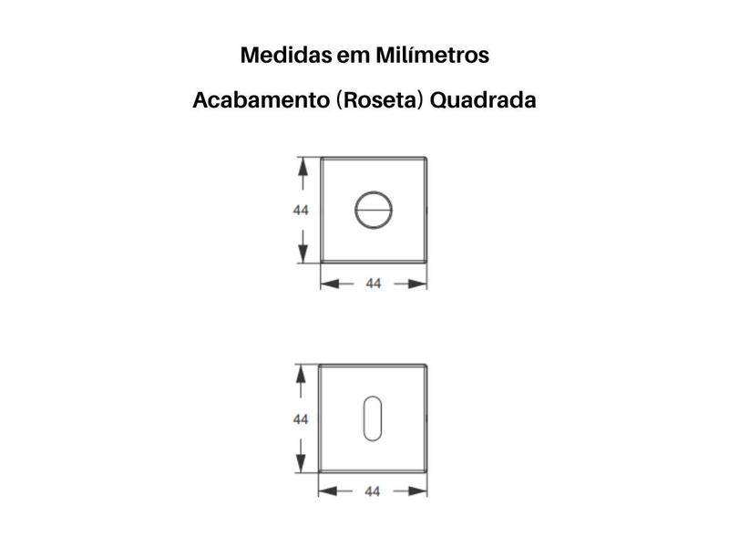 Imagem de Fechadura Porta Interna Stam 813/21 Roseta Quadrada Inox + 3 Un Dobradiças para Portas