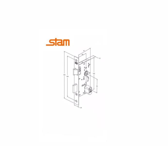 Imagem de Fechadura Porta Madeira Externa Interna Sala Preta Stam 40Mm