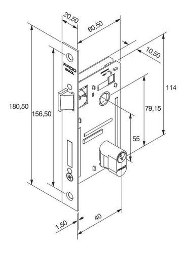 Imagem de Fechadura Porta Madeira Interna Ros Cromado Pado 408 40mm