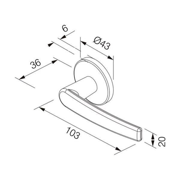 Imagem de Fechadura Porta Pado Concept Preta 40mm Roseta Redonda