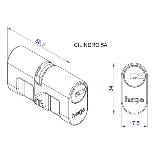 Imagem de Fechadura Quadra Externa Multiponto 55mm Roseta 529 I430 M317 Cromado Haga