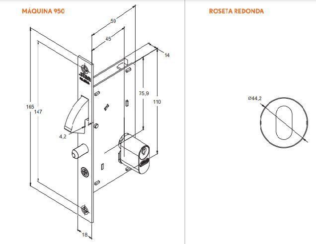 Imagem de Fechadura Redonda Porta Correr Bico Papagaio Stam 950 Inox