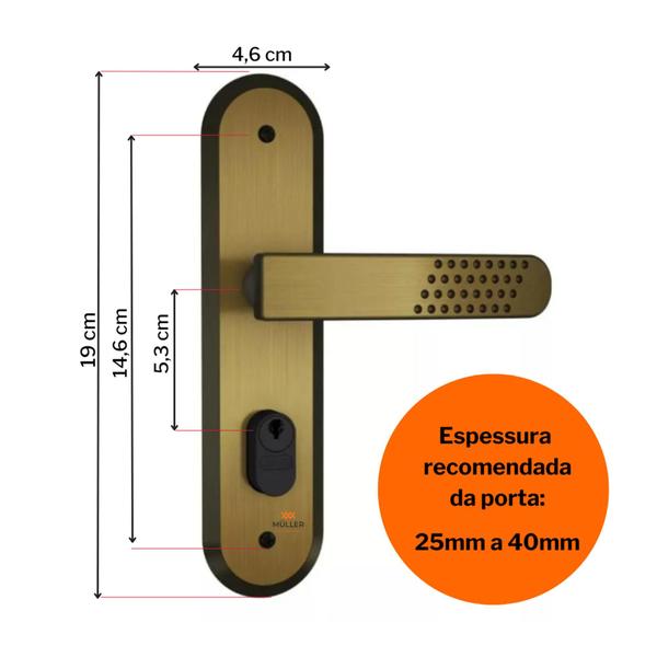 Imagem de Fechadura Reforçada Luxo para Porta de Madeira 1801/21 Oxidada Stam