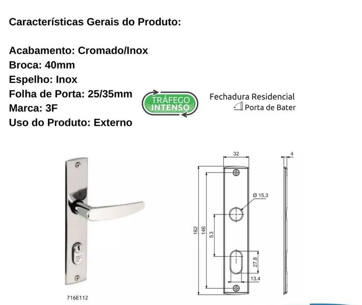 Imagem de Fechadura Res. Grazia Esp M/a Externa 713e77855cr