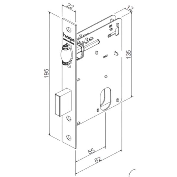 Imagem de Fechadura Rolete Externa Multiponto 55mm Roseta 528 Redonda Inox Polido Haga