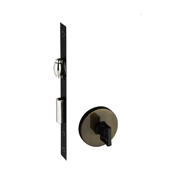 Imagem de Fechadura rolete porta banheiro wc pivotante pado bronze oxidado antique maquina 55 mm 465 redonda bx