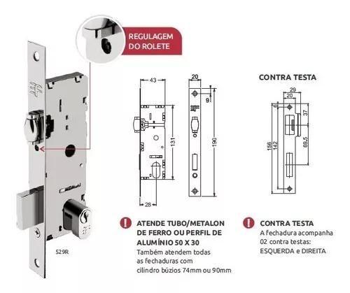 Imagem de Fechadura rolete preto 3f 529r51pp