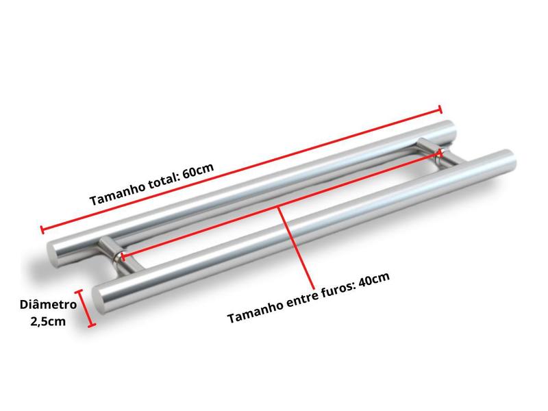 Imagem de Fechadura Rolete Stam 803 + Puxador Porta Pivotante 60cm Tubular + Dobradiça Pino Pivotante 150kg