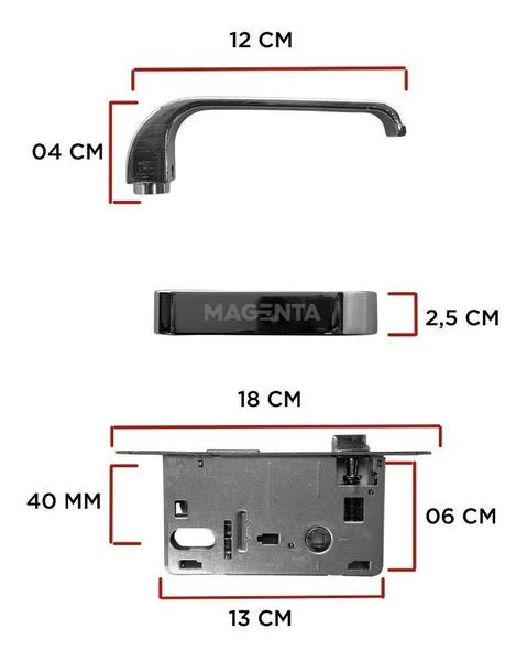 Imagem de Fechadura Roseta Quadrada Externa Cromada Odin Imab 40mm