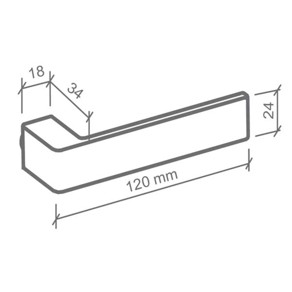 Imagem de Fechadura Roseta Quadrada Externa Cromada Tess Imab 40mm