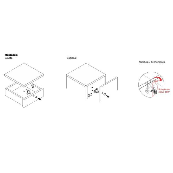 Imagem de Fechadura Segredo Unico Para Gaveta com Batente 17 X 22mm