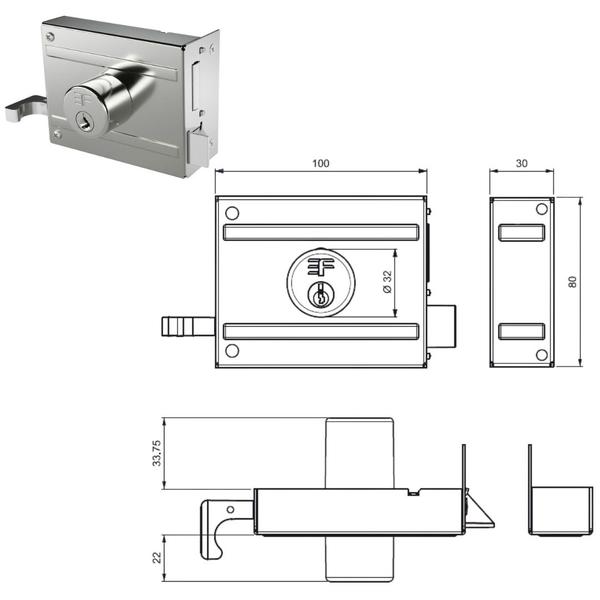 Imagem de Fechadura Sobrepor Inox