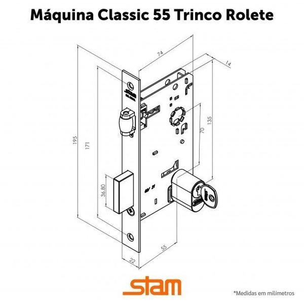 Imagem de Fechadura stam 1601 acabamento antique e-coat - roseta quadrada