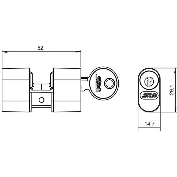 Imagem de Fechadura Stam 1801/35 Espelho Inox Cromada Externa Cilindro