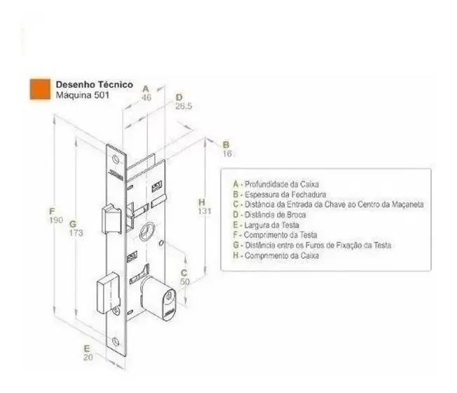 Fechadura Stam 501/03 Espelho Externa Inox Imagem de Fechadura Stam 501/03 Espelho Externa Inox