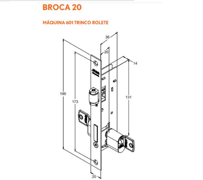 Imagem de Fechadura Stam 601 Rolete Broca 20 Externo Roseta Redonda