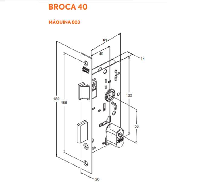 Imagem de Fechadura Stam  803/21 Broca 40 Rq1i Roseta Quadrada