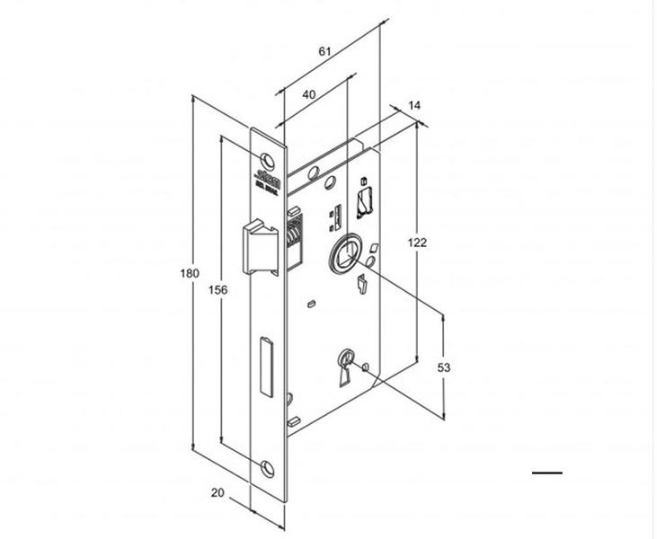 Imagem de Fechadura Stam 813/33 Espelho Inox Interna Quarto Porta