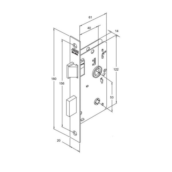 Imagem de Fechadura Stam 823/21 Banheiro Roseta Quadrada RQ1 Inox