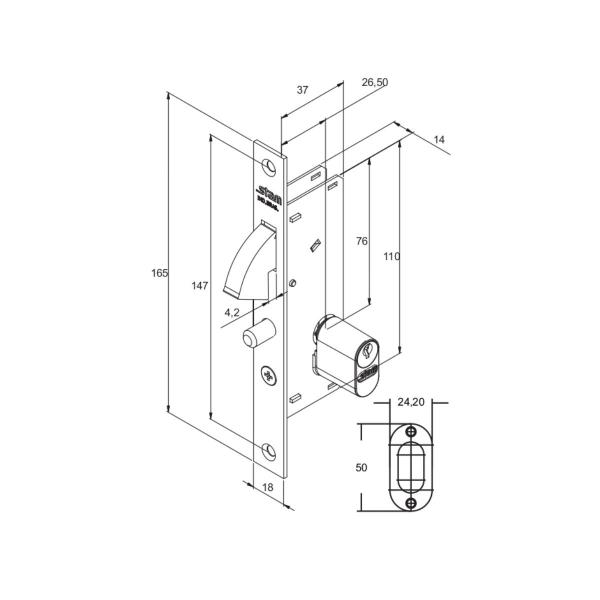 Imagem de Fechadura Stam Para Porta De Correr 940 Inox