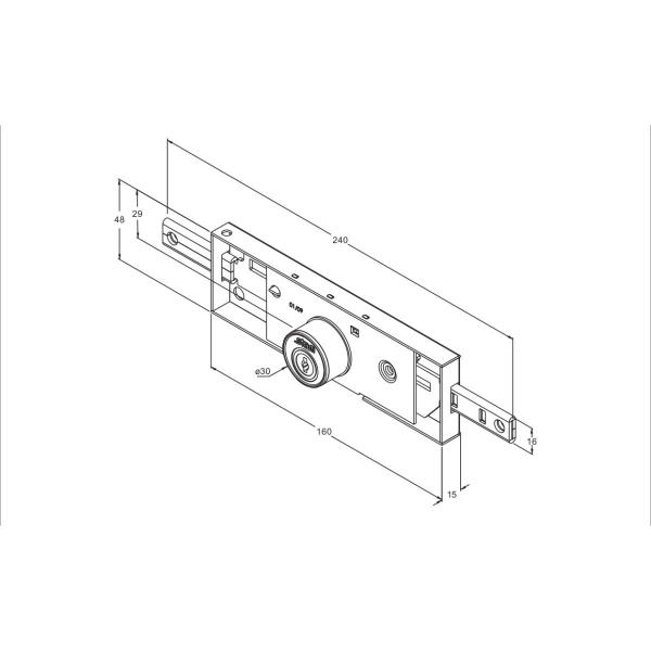 Imagem de Fechadura Stam Para Porta De Enrolar 201 Chave Yale Inox