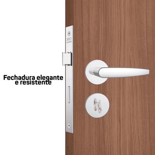 Imagem de Fechadura Stam Porta De Banheiro Roseta Redonda Inox Wc