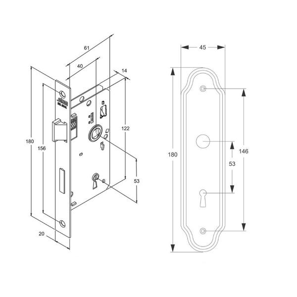 Imagem de Fechadura Stam Porta Interna 813/21 Oxidado Espelho 40mm